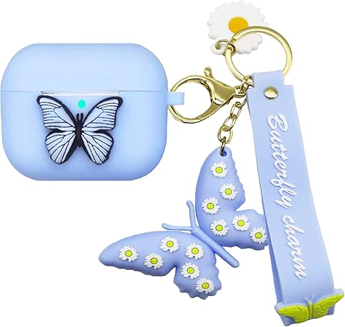 Miniatura 7 de Funda compatible con Airpods Pro de 2 generación Butterfly Cute, funda de silicona para Airpods Pro 2 2022, funda protectora de Apple Air Pod Pros
