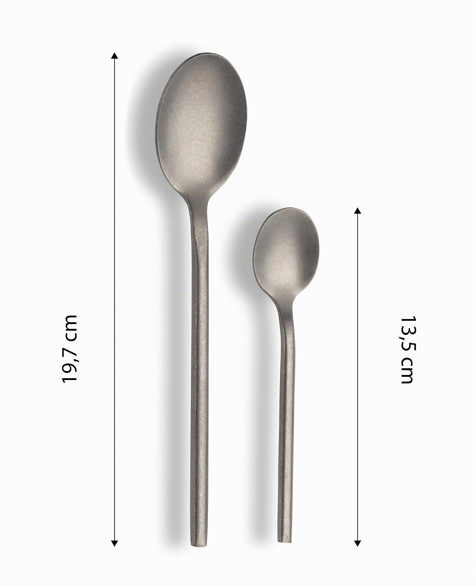 ECHTWERK Cubiertos de mesa Malou, plateado stonewashed, 16 piezas, cubiertos para hasta 4 personas, acero inoxidable, acero cromado-níquel