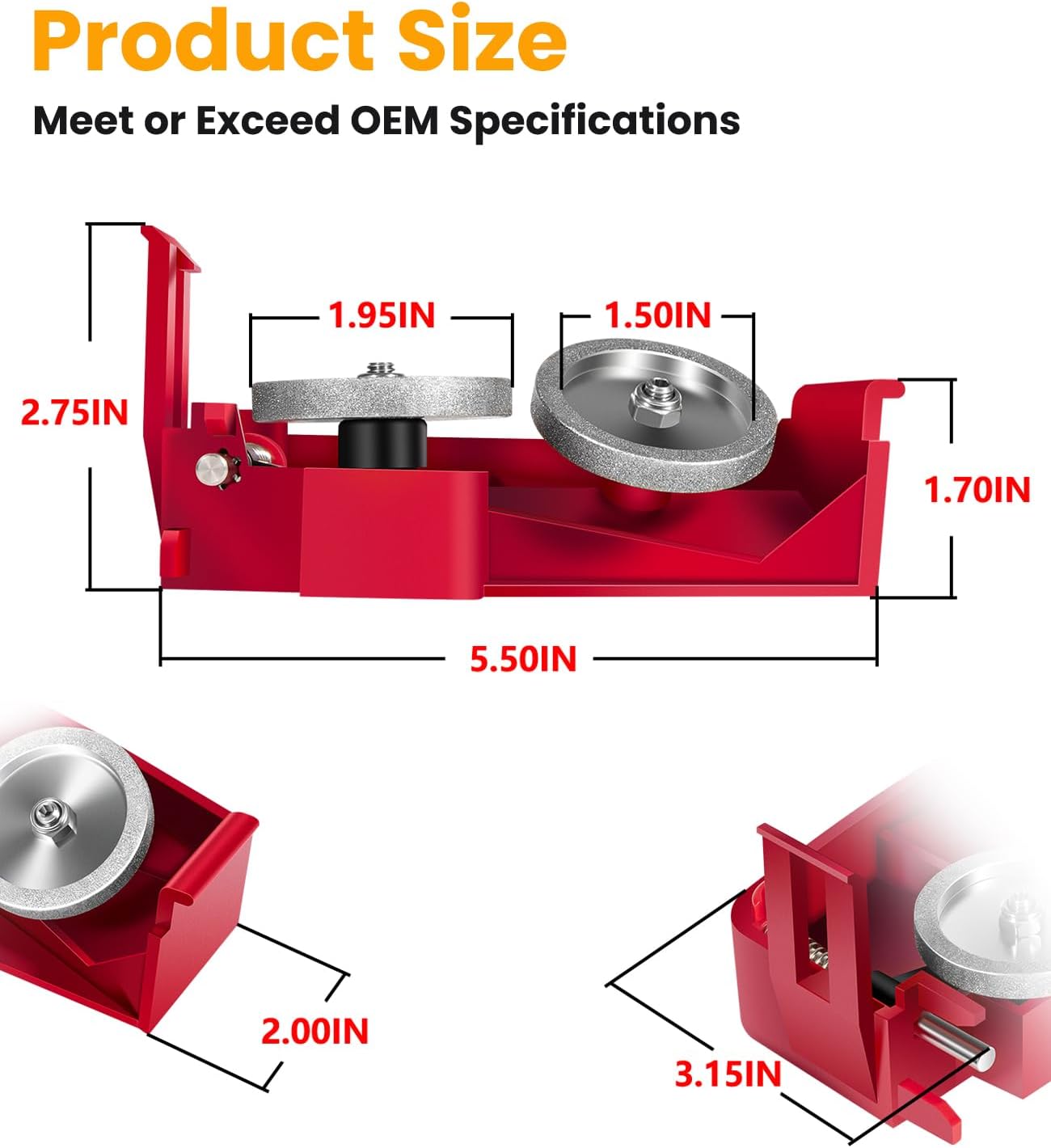 Meat Slicer Sharpener Assembly - Direct Replacement Parts for Berkel Slicer Models X13, X13A, X13AE, X13E, X33 - Replaces OEM# 1-404675-01158, Fast & Hands-Free Sharpening for Precision Cutting