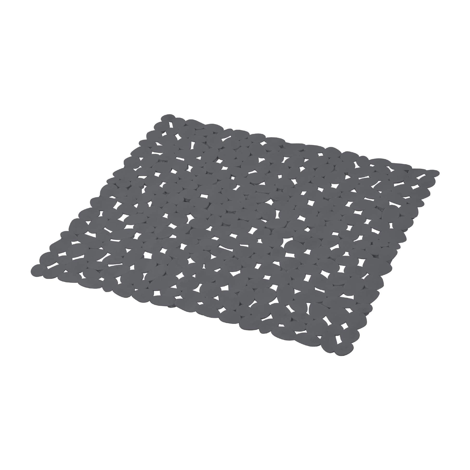 Douceur d'Intérieur 6TCA056BC Shower Mat -White Pebbles 52 x 52 x 1 cm anthracite, 52 x 1 cm (Carrée)