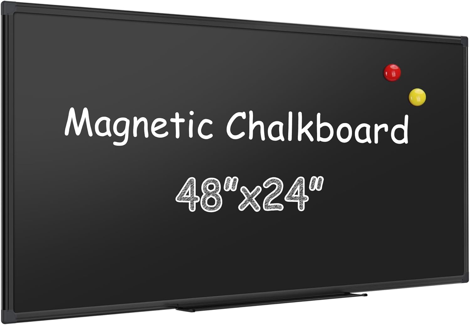 SELEAD Magnetic Chalkboard 48 x 24 Inches - Black Aluminum Frame Chalk Board Words Sign Wall Decor Plaque for Business, Menu, School, Office - Magnet Bulletin Display Board Pizarra 48"x24"
