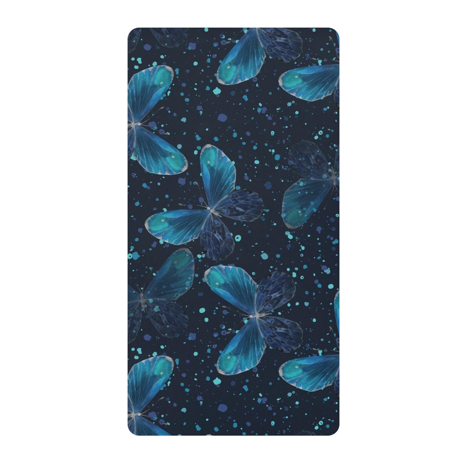 Drap de berceau papillon bleu en coton respirant pour lit bébé