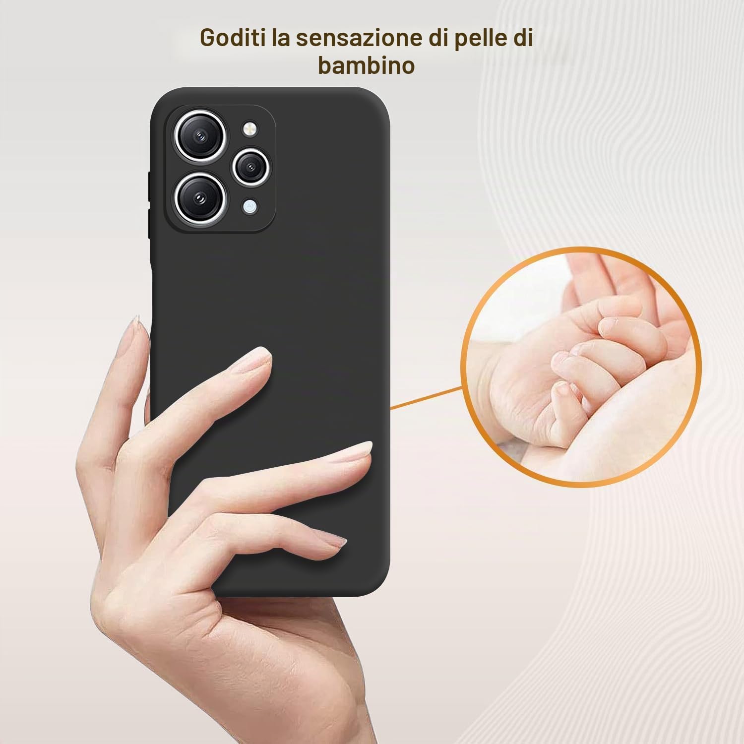 PONRFEKT Custodia In Silicone Per Xiaomi Redmi 12 4G – Cover Morbida Antiurto, Antigraffio, Sottile E Leggera, Nero