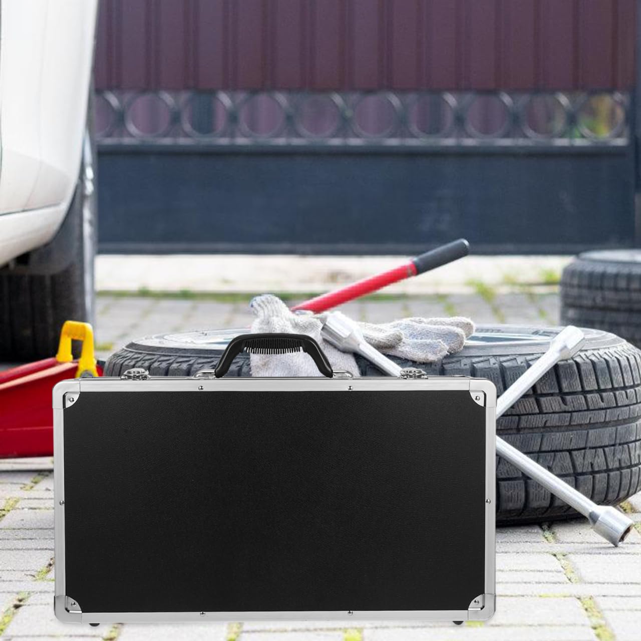 DOITOOL Valigetta portautensili in alluminio, inserto in schiuma, organizer portatile professionale per attrezzi da viaggio, 20 L X 5 W X 11 H