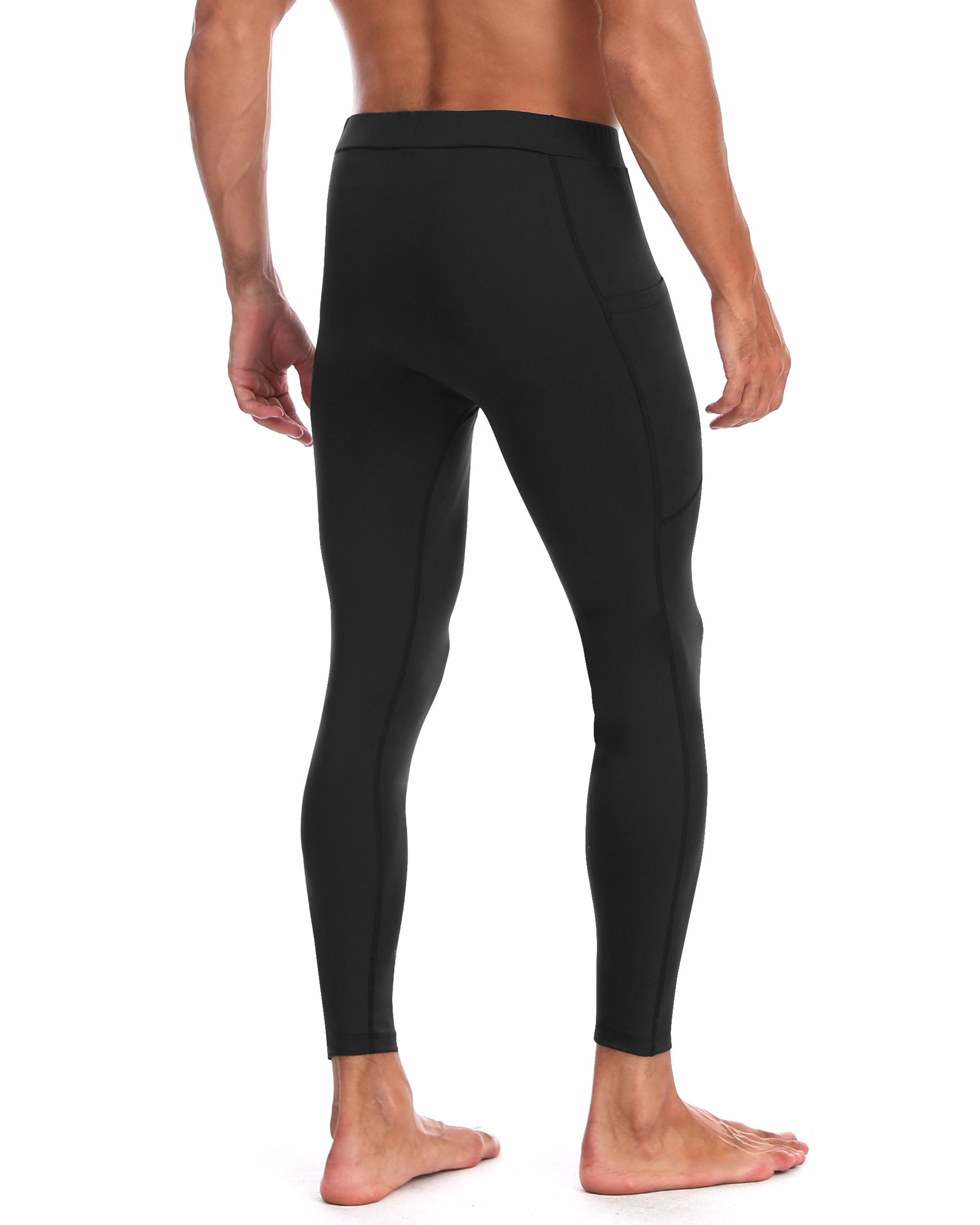 Pantalones de compresión de yoga para hombre, leggings atléticos con bolsillos, para correr, entrenamiento, baloncesto, capa base, mallas de secado rápido
