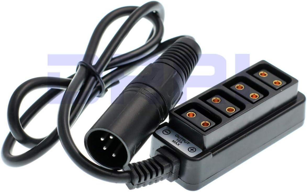 4Pin XLR to 4 Port Dtap Female Hub Cable for Anton Bauer Battery/RED ARRI Camera