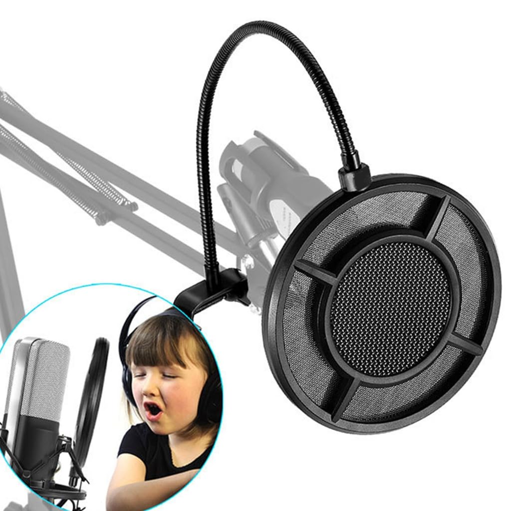 PS-1 Mikrofon Pop Filter Shidle Anti-Spray Net Dwuwarstwowy Mikrofon Filtr Pop