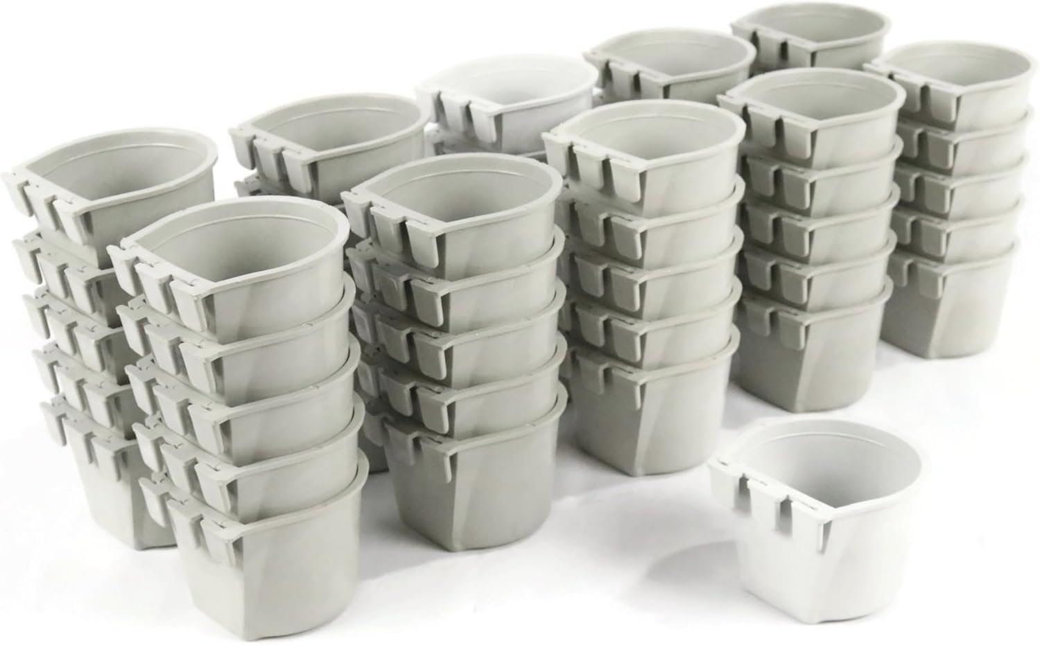The ROP Shop | 50-Pack - Gray Cage Cups hold 0.5 Pint / 8 fl oz to Hang Feed & Water for Pet