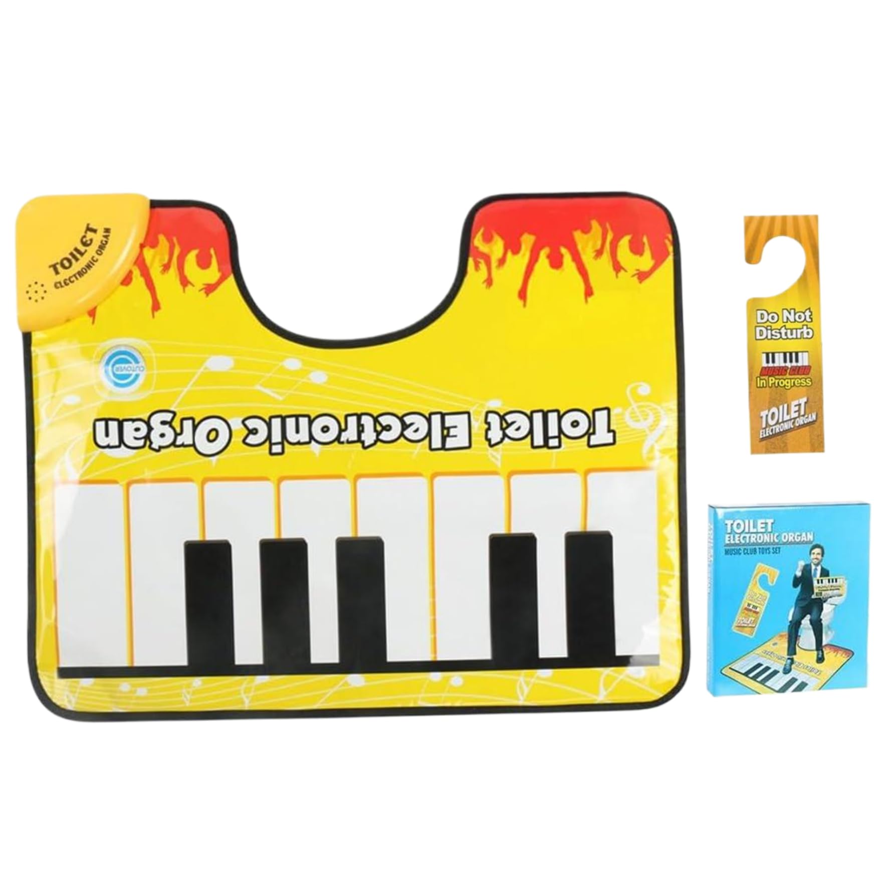 Mat de Piano para el Inodoro Mat de baño Musicia de Piano Musicial Funny Musical Toe Toe Topping Mat con Respaldo Antideslizante Auto Power-Off Toilet órgano electrónico 23.6x18.9 en