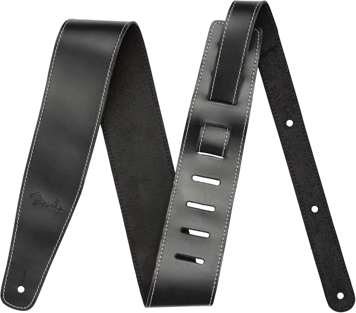 Fender Broken-In Leather Guitar Strap, 2.5in, Black
