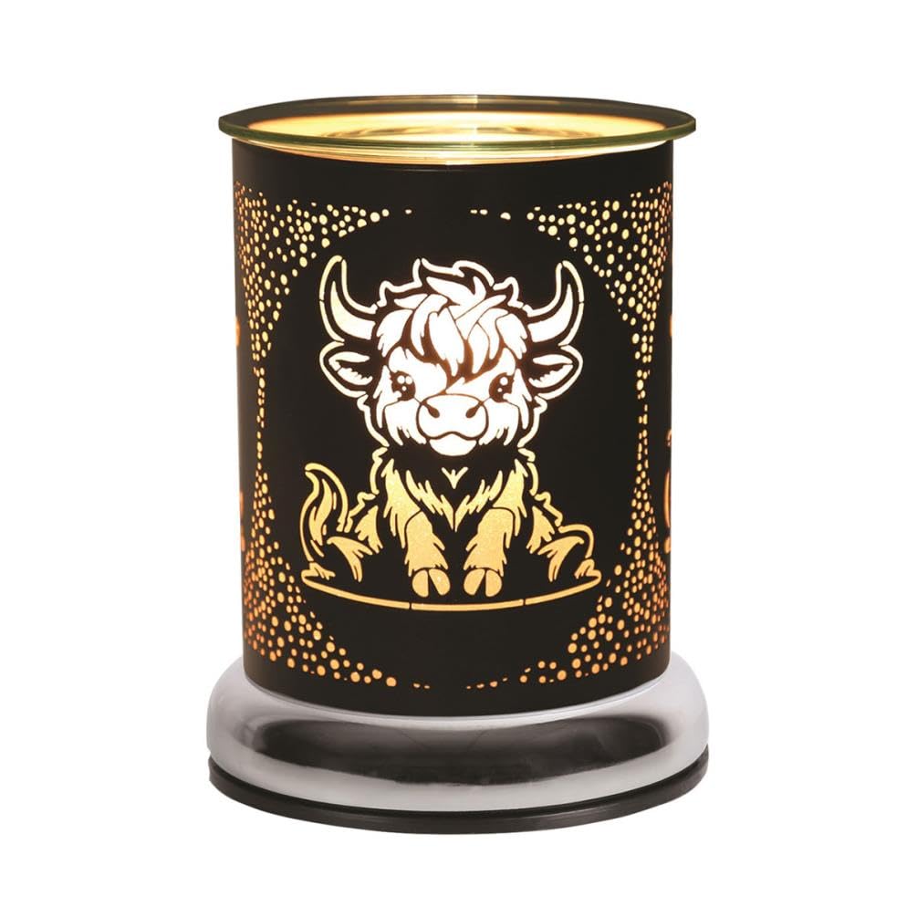 Aromatize Unisex Black Aroma Electric Touch Wax Melter 17Cm - Highland Cow