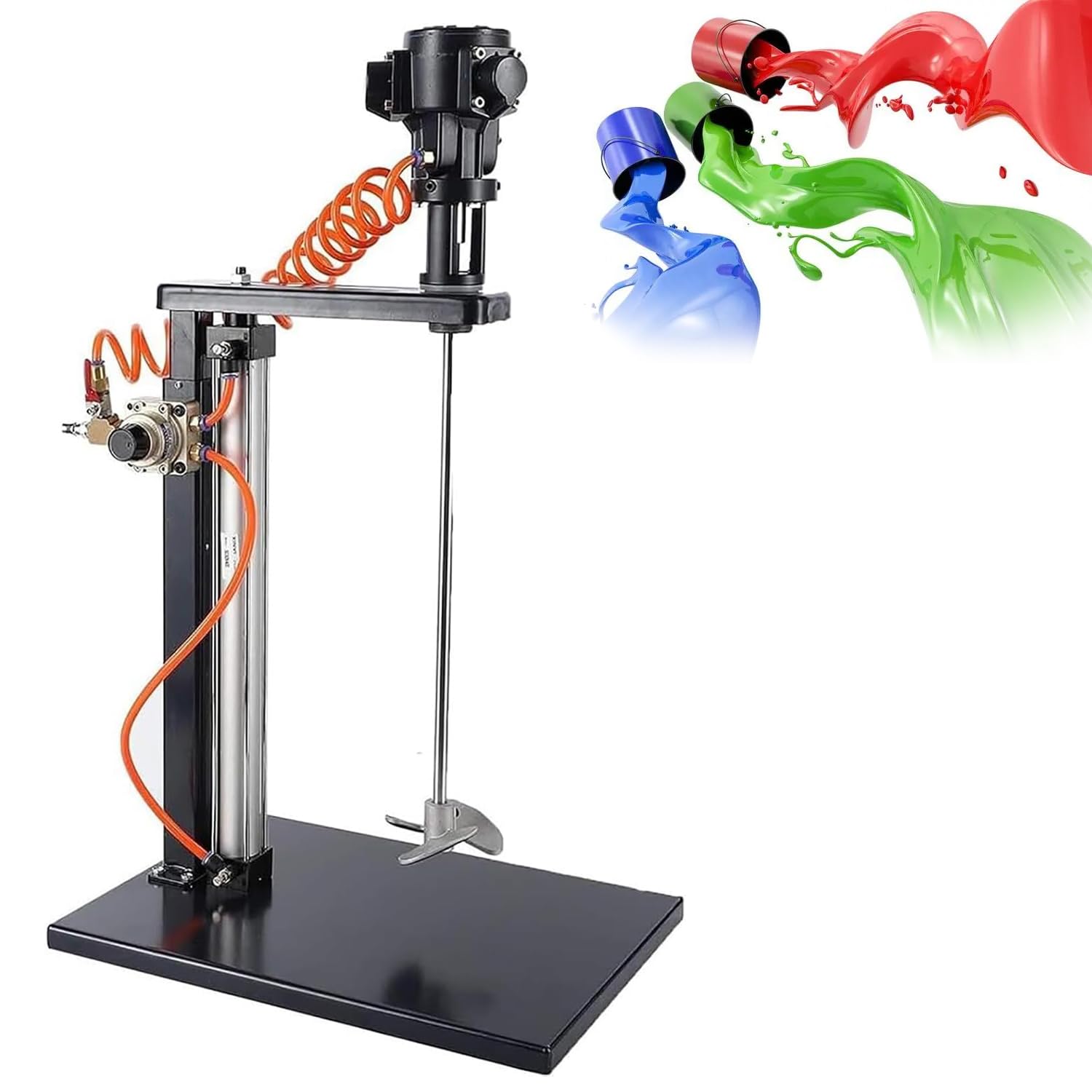 Mezclador de pintura neumático 1500-3000r/min, presión de aire 0.6-0.8 mpa, 10L-50L Agitador de revestimiento para líquidos viscosos y materiales de pintura