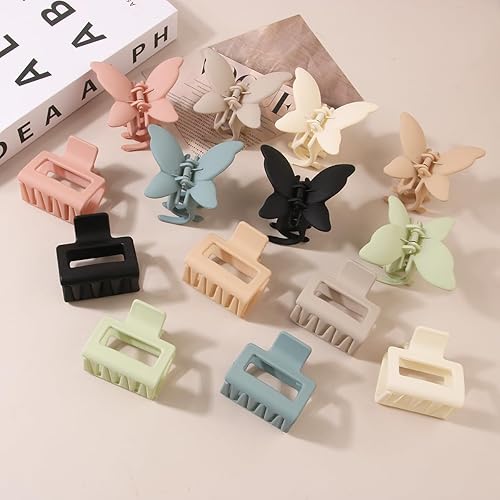14 pinzas de mariposa para el cabello y pinzas rectangulares de 2.7 pulgadas, pinzas de mariposa medianas para cabello grueso y fino,