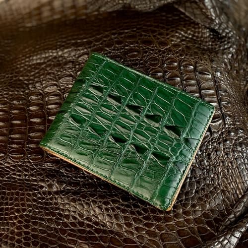Image of HATA Men Leather Bifold Wallet RFID Blocking Front Pocket Exotic Billfold Handmade Gift For Birthday Wedding Anniversary Father's Day