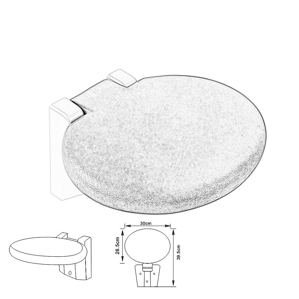 Taburetes de baño/Ducha Plegables Redondo montado en la Pared Zapatos de Cambio Plegables para Personas Mayores/discapacitadas Silla Antideslizante en Banco de Plata Bañera Máx. 150 kg