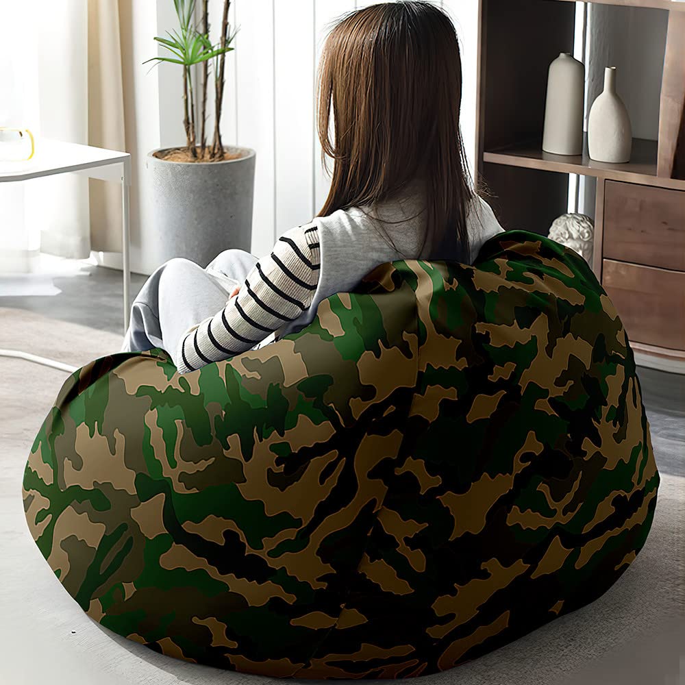 FANSU 3D Cane Copertura per Poltrona Sacco Puff Poltrona Senza Riempimento, Pouf Poltrona con Zip Poltrona a Sacco per Adulti e Bambini Interni, Casa, Soggiorno (100x120cm,Dog Claw