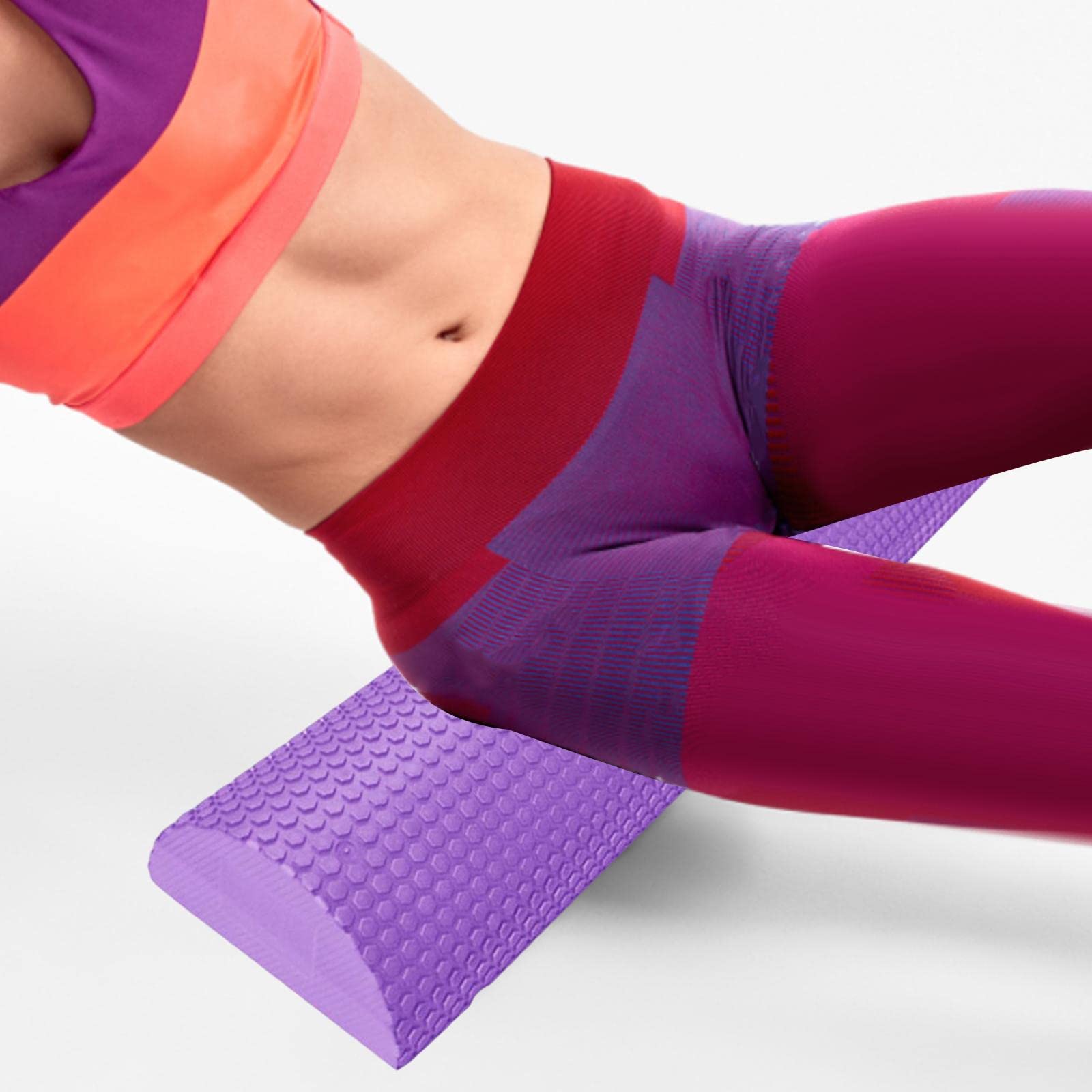 Rodillo de Espuma Semicircular Rodillo de Ejercicio de Densidad Alta de Bloque para Pilates Material EVA Función de Masaje Adecuado para, Violeta