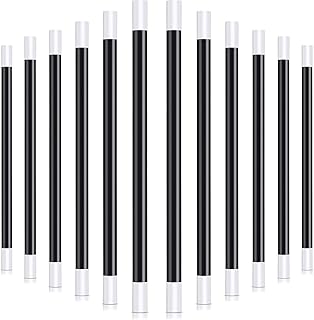 12 Packs 10 Inches Plastic Magic Wand Black and White Spell Casting Stick for Magician