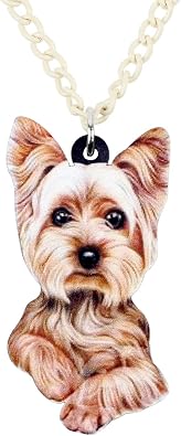 DUOWEI Cute Yorkshire Terrier Dog Necklace Pet Dog Pendant Collection Jewelry Gifts for Women