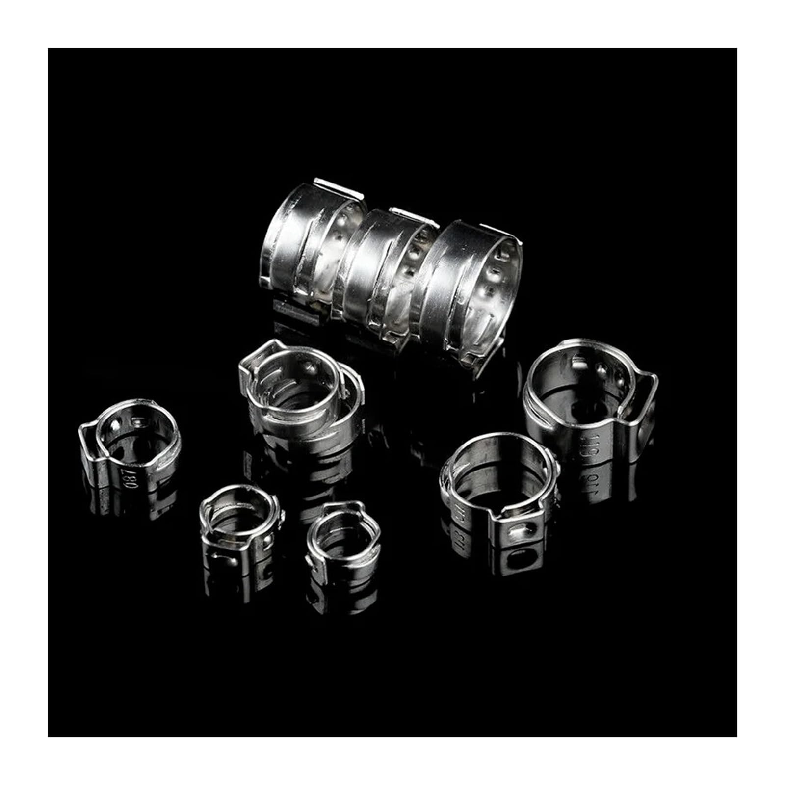 100 Uds. Combinación de aro de oreja única de acero inoxidable en caja + abrazaderas de tornillo de banco, juego de alicates, abrazaderas de trabajo de madera(100pcs and plier)