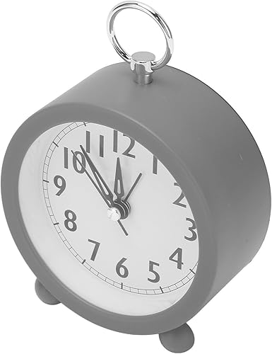soobu Reloj despertador circular, pequeño despertador circular alimentado por batería con botón de encendido y apagado para dormitorio de noche
