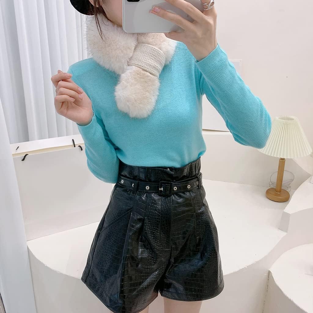 Winter Unisex Solid Color Plush Scarf Girl Children Soft Thicken Warm and Windproof Collar Scarf Outdoor Warmth Kid