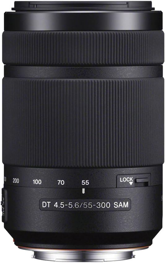 Sony 55-300mm DT f/4.5-5.6 SAM Telephoto Zoom A-Mount Lens, showing zoom ring