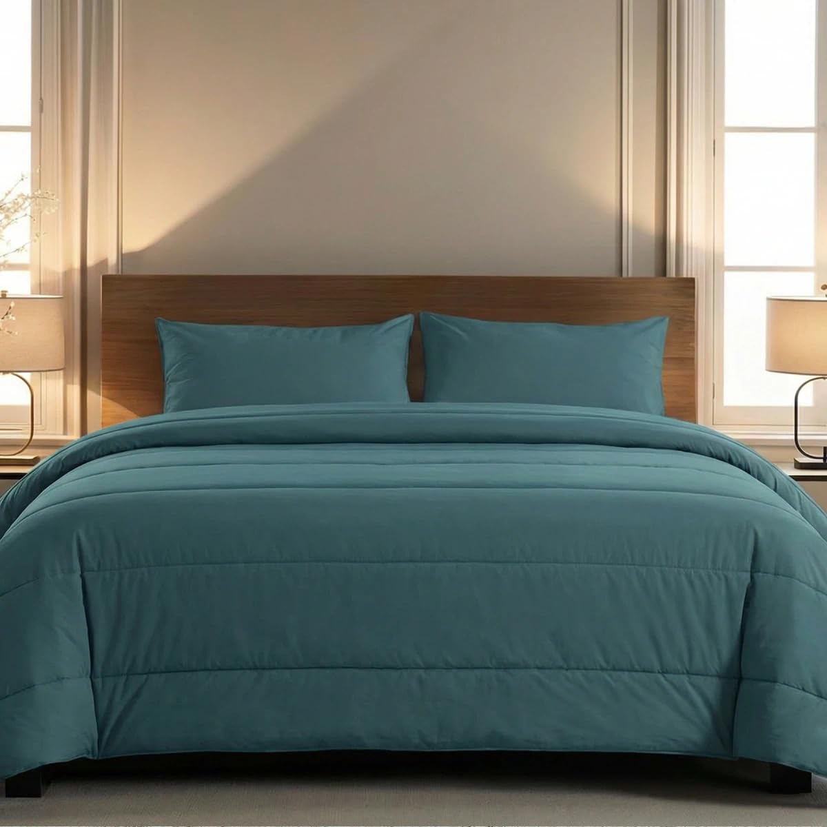Zelesta® Comfort Uni Sommerbettdecke ohne Bezug – 2-in-1 Kühldecke für den Sommer, Atmungsaktiv, Leicht & Waschbar 40°C, Temperaturregulierend, Mikrofaser Bettdecke (Meergrün, 200x200cm)