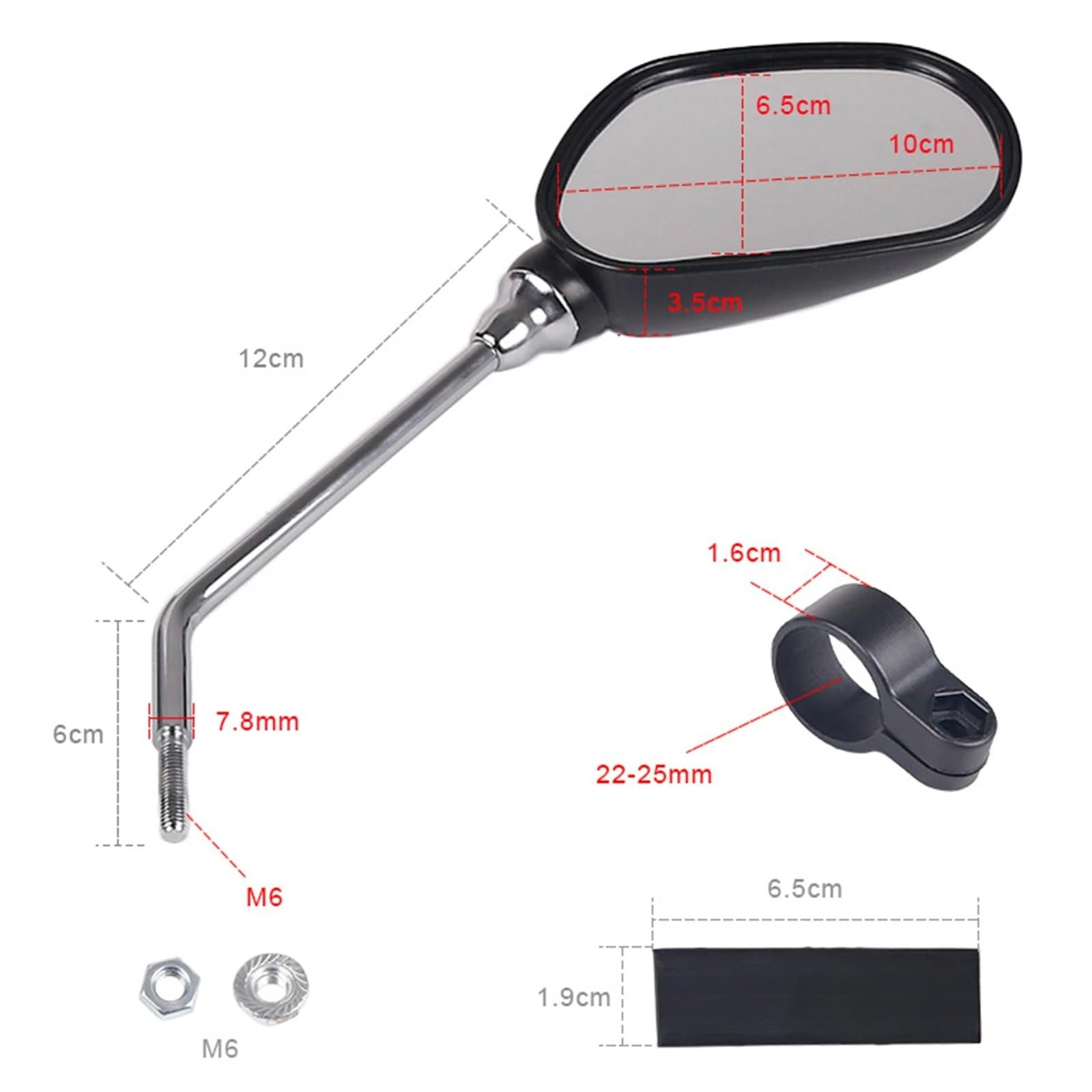 Espejo Retrovisor Reflector De Manillar Para Bicicleta, Accesorios Para Patinete Eléctrico, Ángulos Ajustables Amplio Alcance, Montaña Espejo Retrovisores