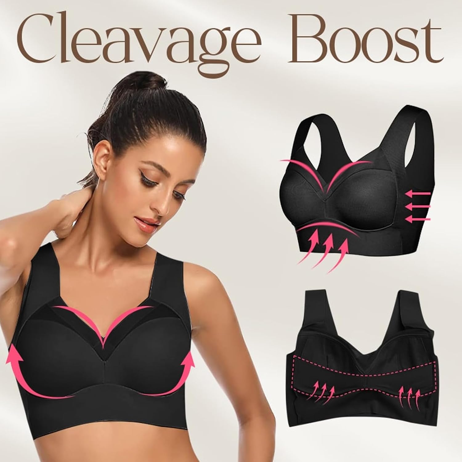 Women Seamless Bra Plus Size Back Fat Smoothing Seamless Bralette Sleeping Wireless Bra for Sport Everyday