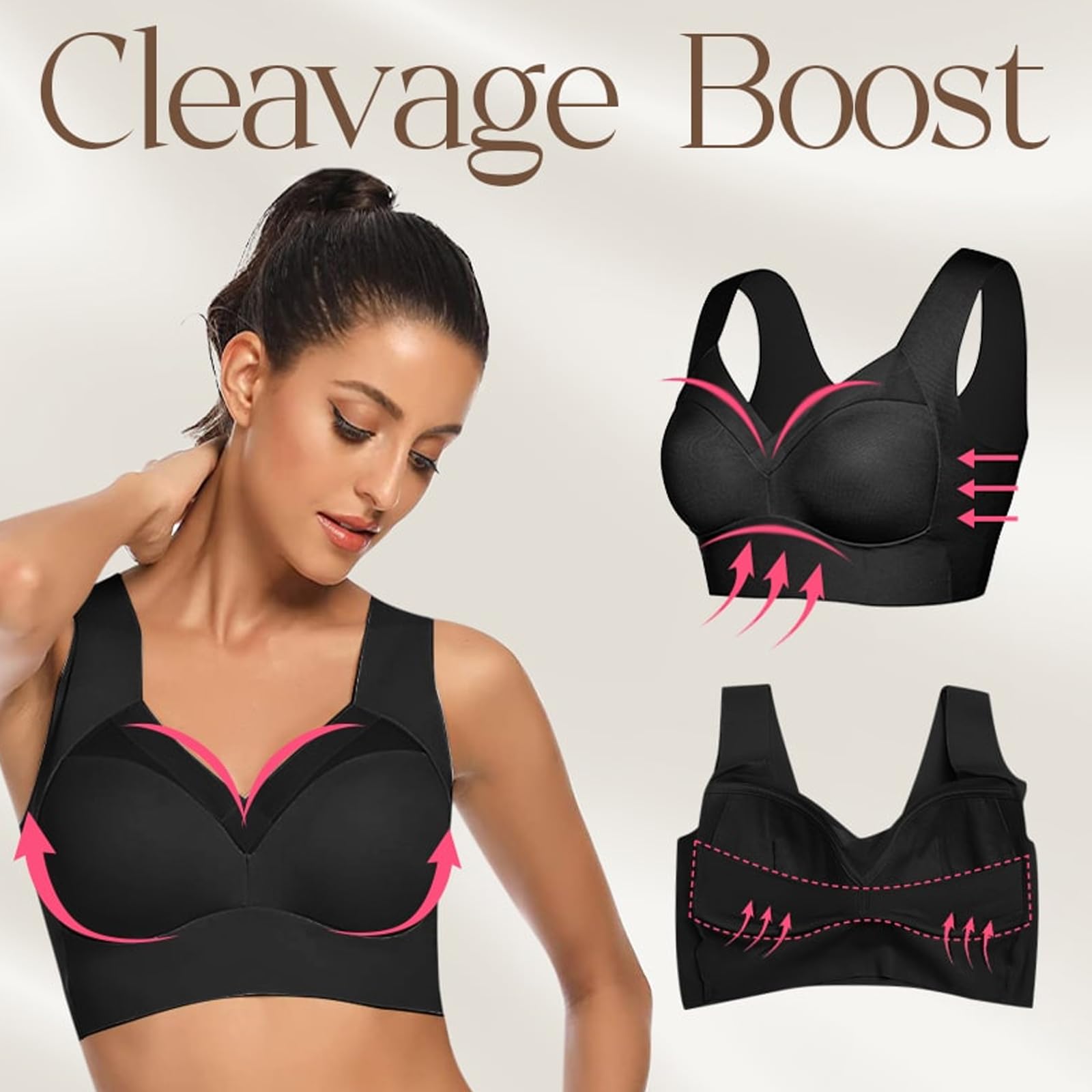 Brasier sin costuras para mujer, talla grande, para la espalda, sin costuras, sin costuras, para dormir, para deporte todos los días