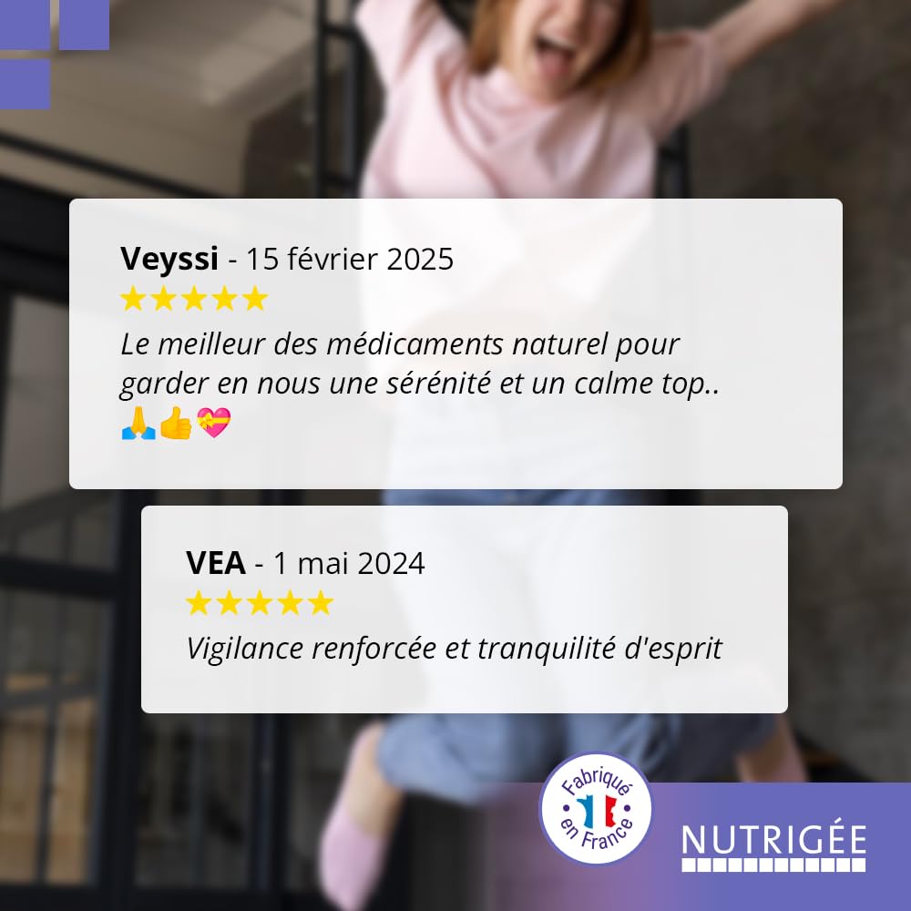 NUTRIGÉE - Basilic Sacré Fort - Équilibre - Anti-Stress - Bien-Être - Régule L'Humeur, Agit Contre Le Stress, Réduit La Fatigue - 2 Prises/Jour - 60 Comprimés - Programme 30 Jours - Fabriqué en France