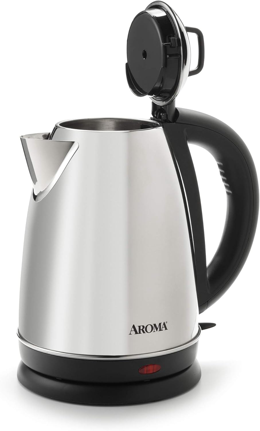 Aroma Hot H2O X-Press Electric Water Kettle with lid open
