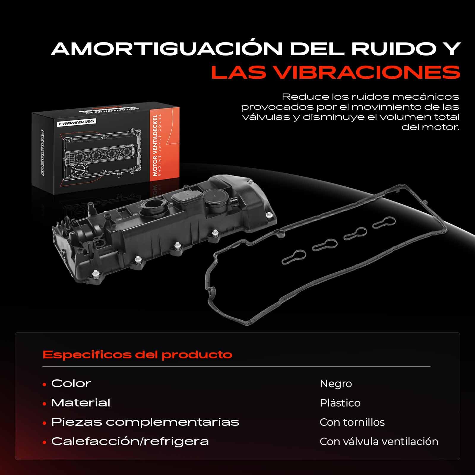 Frankberg Tapa de culata tapa de válvulas junta de la tapa de válvulas | con pernos roscados; A6460101130; Compatible con: Clase E Modelo T S211, Clase E W211