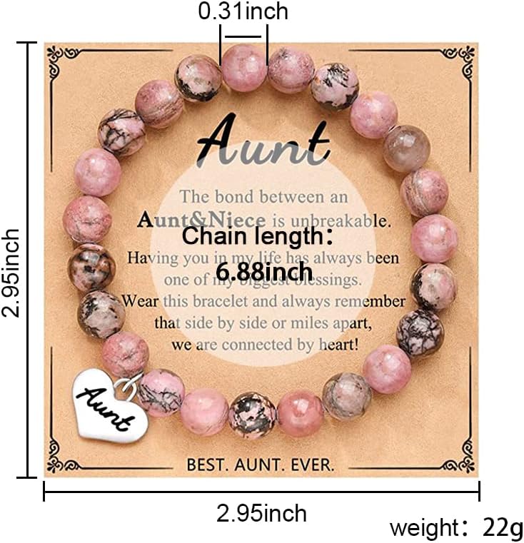 Kilener Auntie Gifts Bracelet from Niece - Mothers Day & Birthday Gift for Aunt - Beaded Bracelet for Women - Image 5