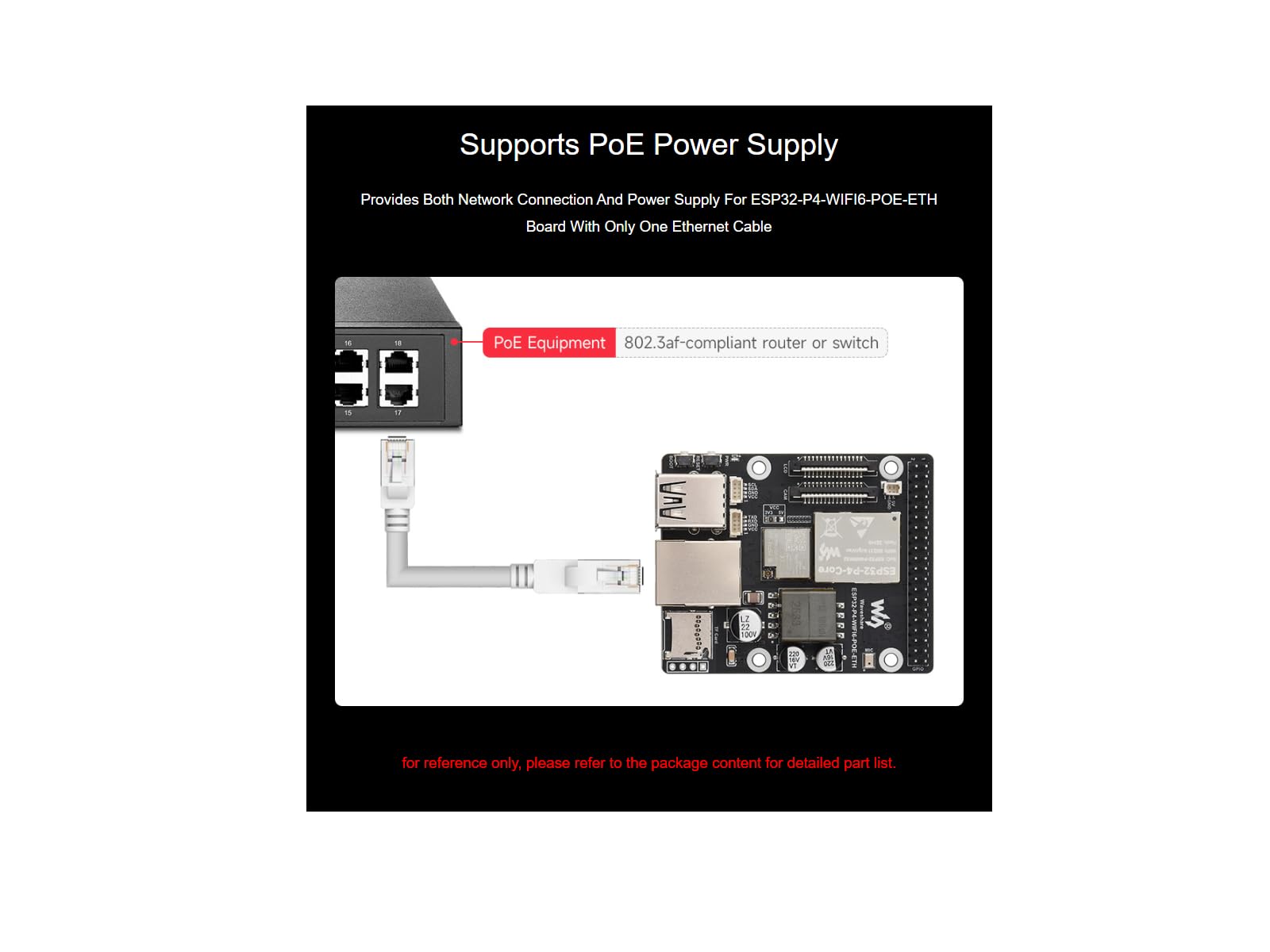 Waveshare ESP32-P4-WIFI6-POE-ETH Development Board Based On ESP32-P4 And ESP32-C6,Supports Wi-Fi 6 And Bluetooth 5 (Le) Integrated Poe Module,Supports Poe Power Supply,Supports AI Speech Interaction