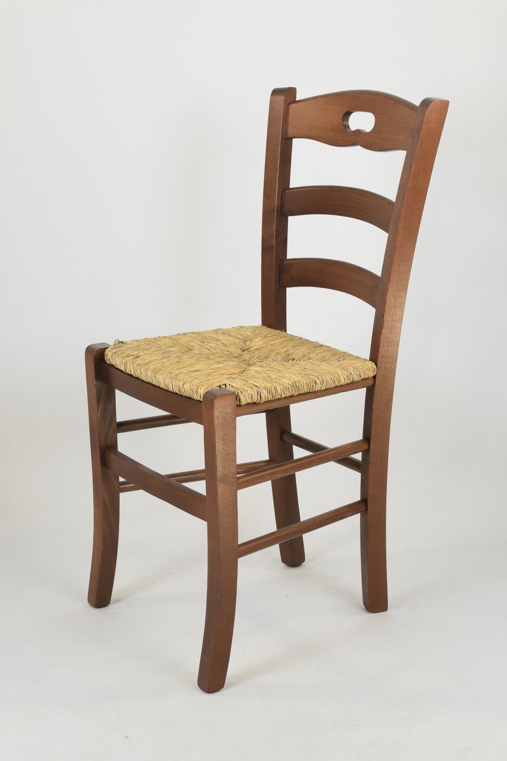 t m c s Tommychairs - Set 2 sillas Cocina Savoie en Madera de Haya Color Nuez y Asiento en Paja