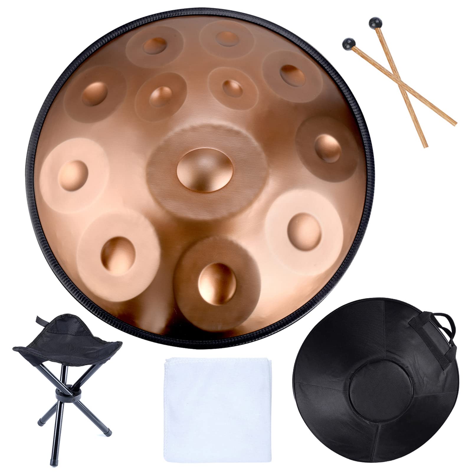 Rrlihjgu Stalen tongtrommel, 6 Inch 11 Note Tongue Drum D Key, Handpan Percussie Muziekinstrument Stalen Drum Voor Beginners Kids Volwassenen, Voor Meditatie Yoga Muzikale Educatie, Paars