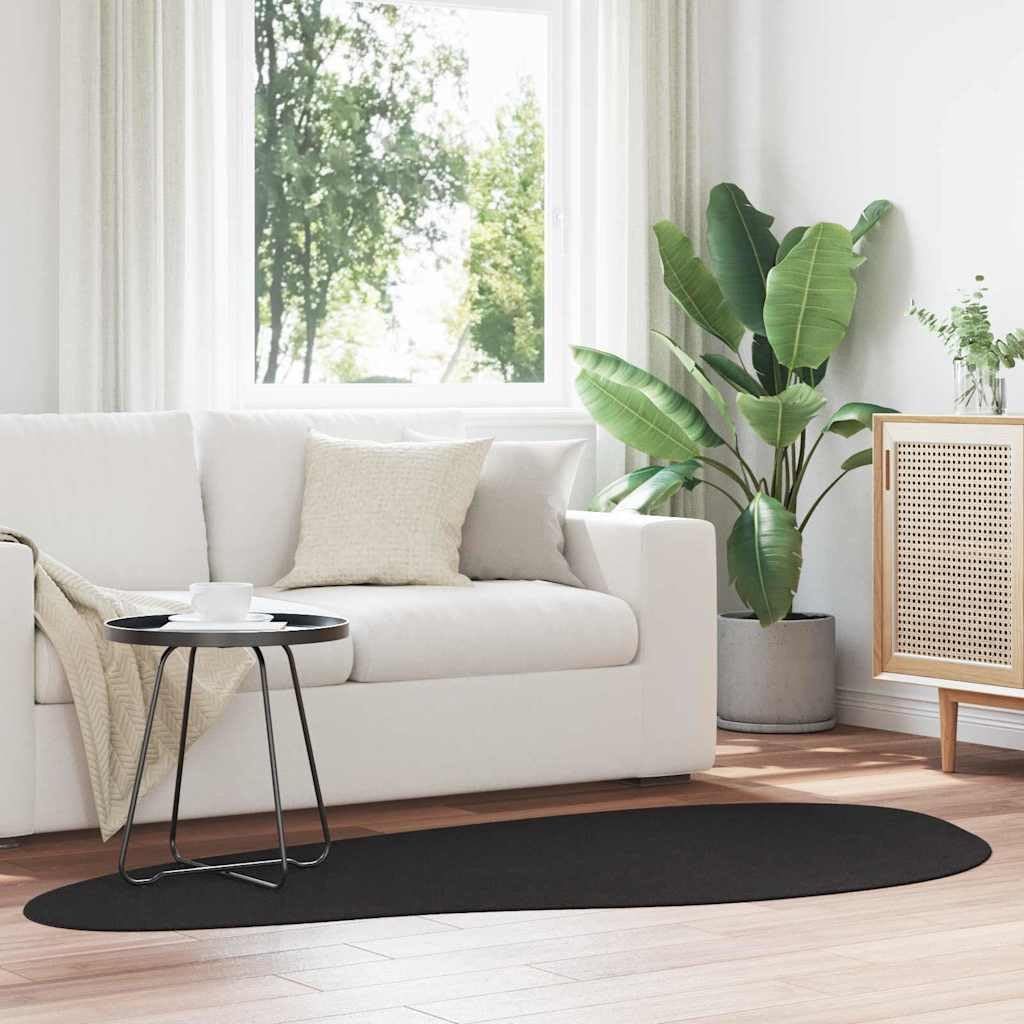 Tapis de sol en polyester durable HUARTE noir 100x200 cm haute qualité