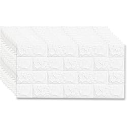 Muro Para Revestir Bibykivn Papel Pintado Autoadhesivo 3D Pared - 10 Piezas, Efecto Ladrillo de Piedra, Impermeable Grueso Pegatina de Pared, Espuma de Polietileno, para Cuarto de Baño, Dormitorio y Cocina