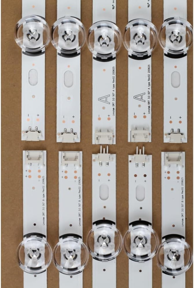LED Backlight Strips Replacement for LG 50LF6000 50LB5620 50LF6100 50LF5610 50LB570B 50LB5800 50LB580N, 10PCS (5A+5B) TV LED Strip Replacement, Compatible with 50LB650V Series