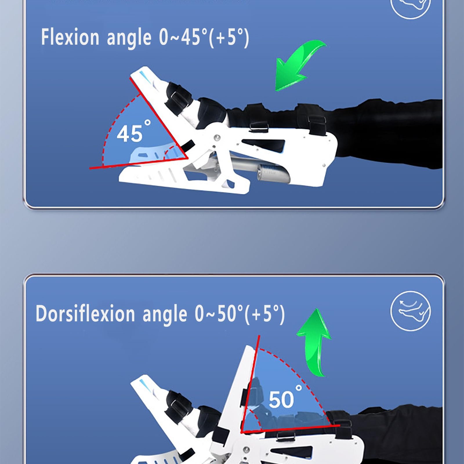 Equipo Ortopédico Tobillo,Entrenador Rehabilitacióntobillo con Controlremoto,ángulo Entrenamiento Flexión Plantar Ajustable (45°)+dorsiflexión (50°),corrección De Estiramiento Estático+dinámico