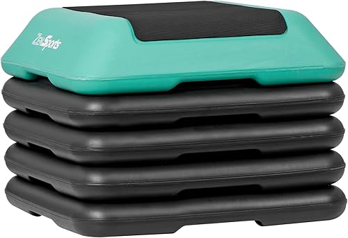 Miniatura 8 de ZENY Plataforma aeróbica de paso aeróbico de 16 x 16 pulgadas de alto con 4 elevadores, entrenamiento de ejercicio, equipo de gimnasio en casa,