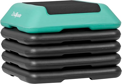 ZENY 16" x 16" High Aerobic Step Aerobics Stepper Platform with 4 Risers, Exercise Workout Stepper, Home Gym Equipment, Fitness Step Platform, Adjustable Aerobic Stepper