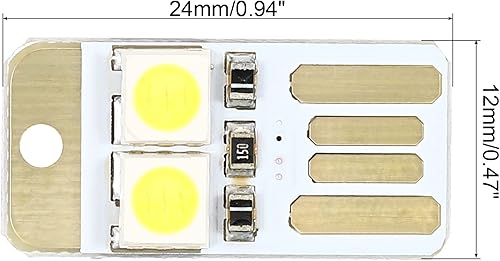 Miniatura 2 de PATIKIL 6000-6500K Mini luz LED USB, paquete de 5 módulos de lámpara delgada de luz nocturna portátil de 0.3 W para camping teclado portátil, luz