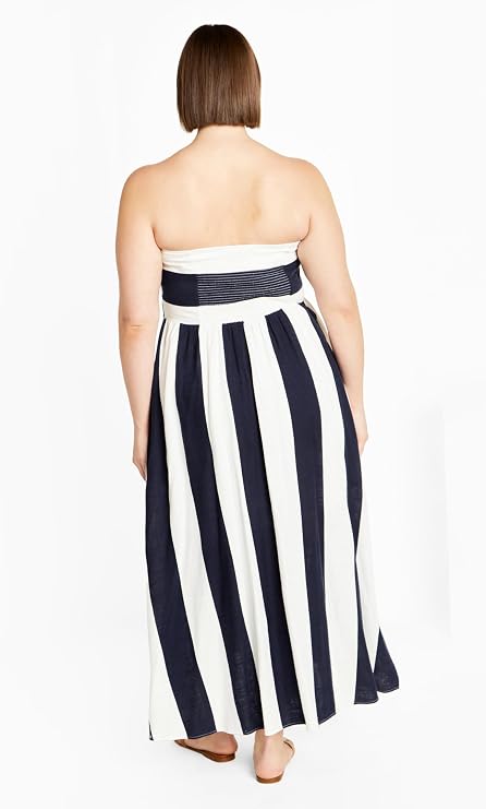 City Chic Women's Plus Size Simone Stripe Maxi Dress