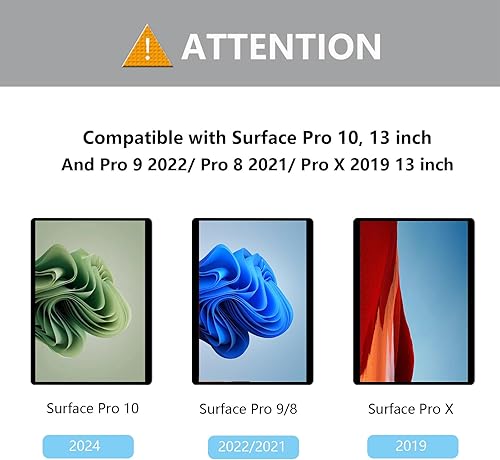 Miniatura 3 de Protector de pantalla para Microsoft Surface Pro 9Pro 8Pro X 13 pulgadas, dureza 9H, transparente HD, antiarañazos, alta sensibilidad, tacto suave