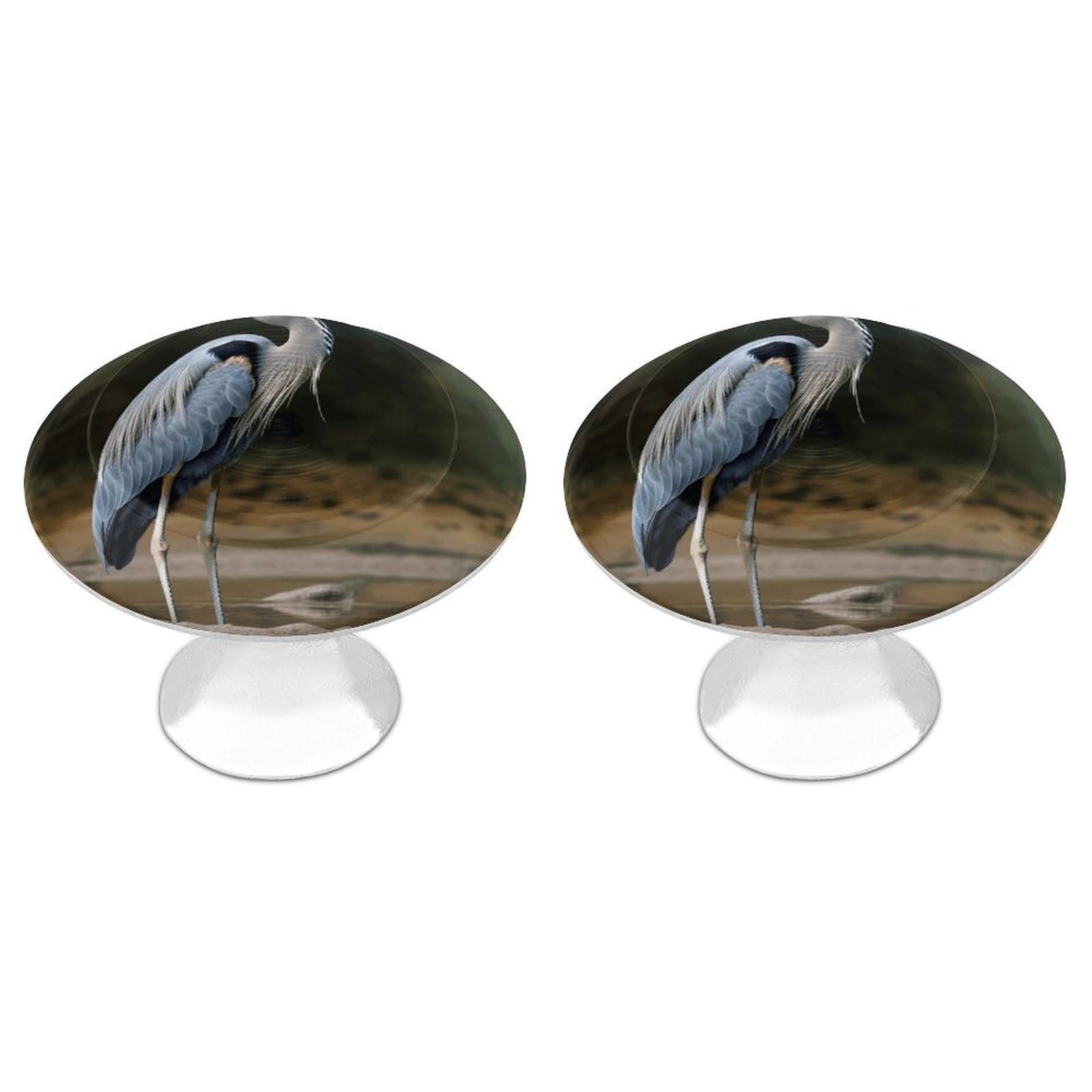 Vstadank Style Heron Drawer Pulls Sturdy Stainless Steel Door Handle Round Cabinet Knobs Fashion Dresser Drawer Knobs Door Pulls Exquisite Cabinet Handles Furniture Pull 2Pcs