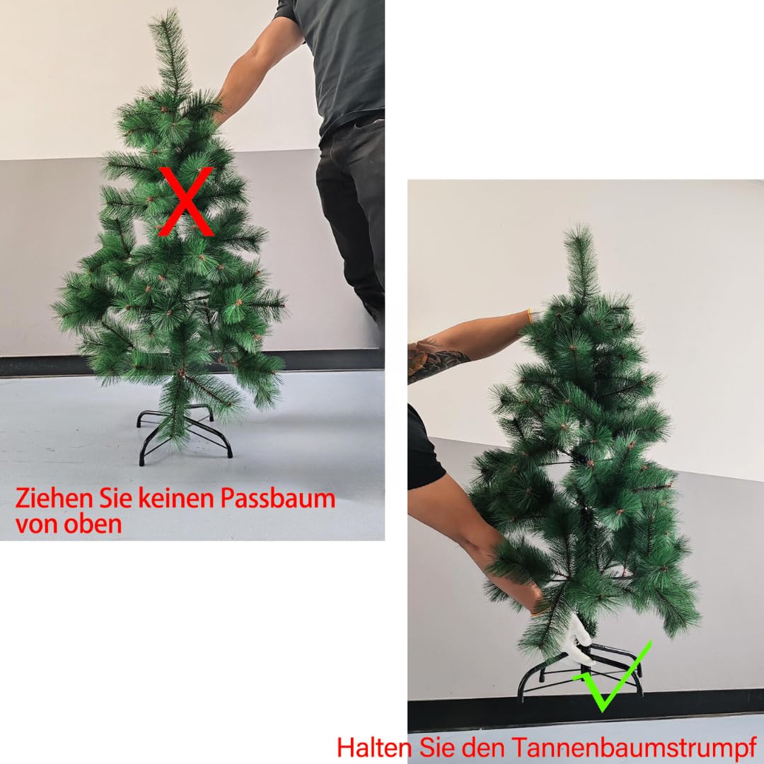 AURSTOR BASA Sapin de Noêl Artificiel PVC 180cm,Arbre de Noel de qualité supérieure,Pieds de Sapin de Noël en Métal