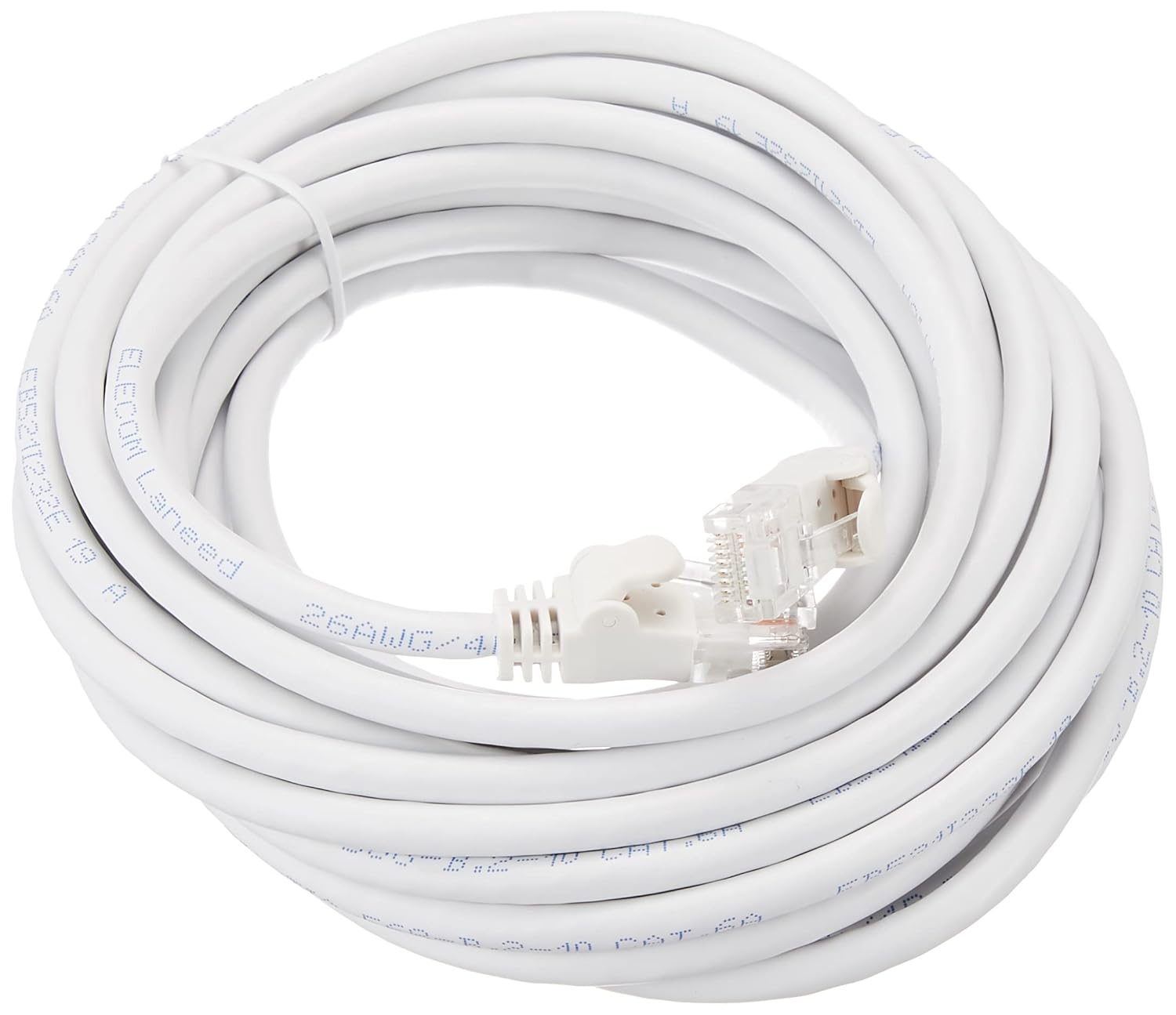 Elecom LD-GPAYC/WH5 LAN Cable CAT6A 16.4 ft (5 m) Nail Break Prevention Connector Compatible with Cat6a Soft White